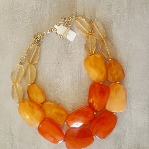 Elegant Orange and Gold Necklace